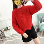 Plain Rib Knit Sweater