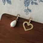 Heart Asymmetrical Alloy Dangle Earring 1 Pair - C-139 - Gold - One Size