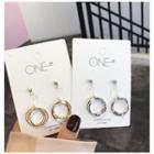 Rhinestone Layered Hoop Dangle Earring