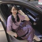 Short-sleeve T-shirt / Mesh Top / Floral Skirt