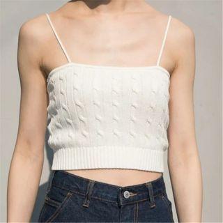 Spaghetti Strap Chunky Knit Crop Top