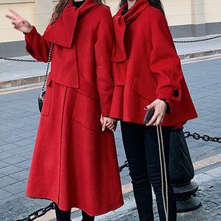 Cropped / Long Plain Loose-fit Coat