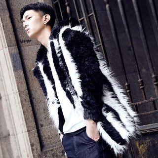 Faux Fur Contrast Coat