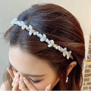 Faux Pearl Crystal Headband Crystal Headband - White - One Size