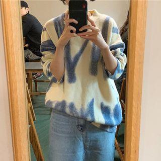 Long-sleeve Splash Sweater Off-white - One Size