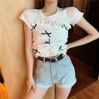 Crinkled Tube Top White - One Size