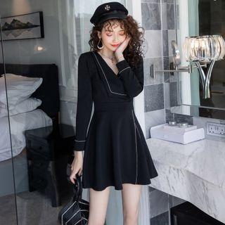 Short-sleeve Rhinestone Blazer Dress
