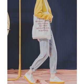 Drawstring-hem Straight-cut Jeans