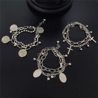 Jesus Pendent Bracelet / Leaf Pendent Bracelet / Cross Pendent Bracelet