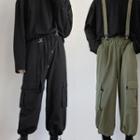 Pocket-detail Suspender Jogger Pants