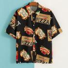 Short-sleeve Pizza Print Shirt