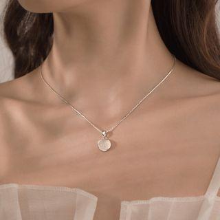 Gemstone Pendant Sterling Silver Necklace 1pc - Silver - One Size