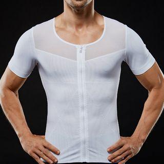 Front Zip Short-sleeve Sports T-shirt