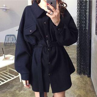 Collared Woolen Button Coat