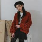 Bobble Wool Blend Chunky Cardigan
