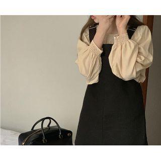 Pocket Front Denim Overall Minidress