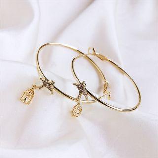 Rhinestone Swallow Hoop Earring