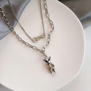 Bear / Lettering Chain Necklace