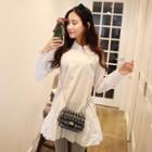 Ruffled High-neck Tunic