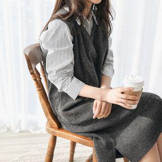 V-neck Knit Vest Dress