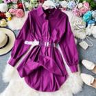 Pvc Belted Shirtdress