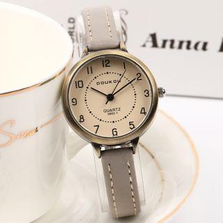 Faux Leather Numeral Strap Watch