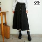 Plus Size Stitched Loose-fit Long Skirt