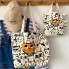 Cartoon Cat Embroidered Tote Bag / Bucket Bag