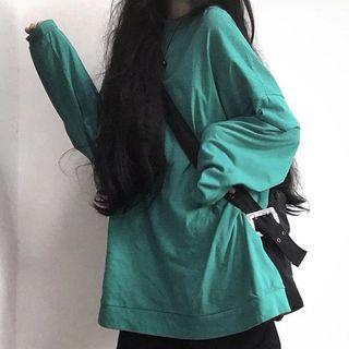 Plain Sweatshirt Top - One Size