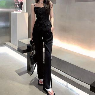 Button-up Camisole Top Black - One Size