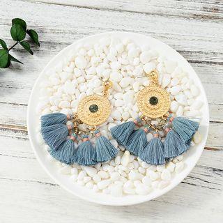 Alloy Disc Tassel Fringed Earring 1 Pair - One Size