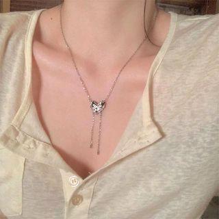 Heart Pendant Stainless Steel Choker 1 Pc - Silver - One Size