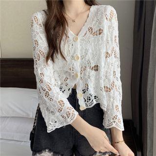 V-neck Lace Cardigan