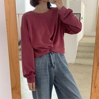 Knot Long-sleeve Oversize Pullover