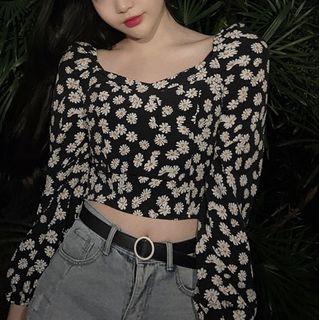 Flower Print Blouse Daisy - One Size