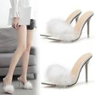 Furry High-heel Slide Sandals