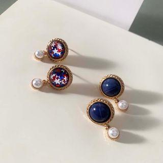Faux Pearl Dangle Ear Stud