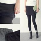 Fleece-lined Inset Skirt Leggings