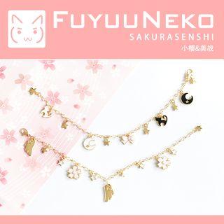 Wing Charm & Floral Drop Bracelet