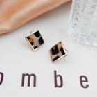 Stainless Steel Leopard Print Square Earring