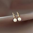 Rhinestone Faux Pearl Drop Earring 1 Pair - Faux Pearl - White - One Size