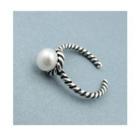 Alloy Faux Pearl Open Ring Ts008 - Copper Plating - Silver - One Size