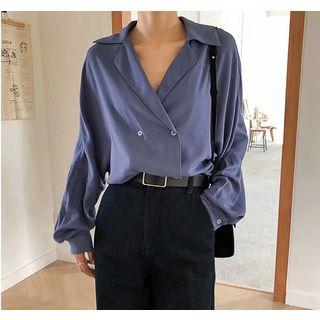 Double-breasted Notch-lapel Shirt