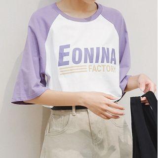 Short-sleeve Color-block Loose-fit T-shirt