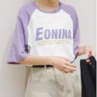 Short-sleeve Color-block Loose-fit T-shirt