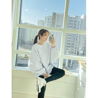 Dip-back Fleece-lined Oversized Sweatshirt