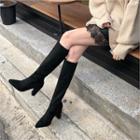 Pointy-toe Faux-suede Tall Boots