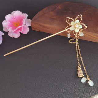 Retro Flower Alloy Tassel Hair Stick 1 Pcs - Z96 - One Size