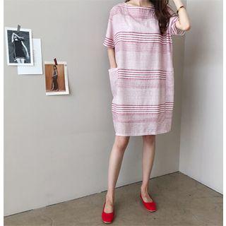 Pocket-detail Striped Dress