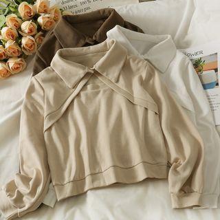 Details Wrapped-front Knit Polo Shirt